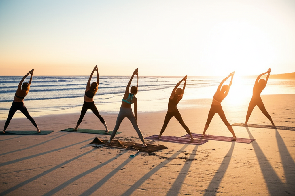 Strand Morgen-Yoga