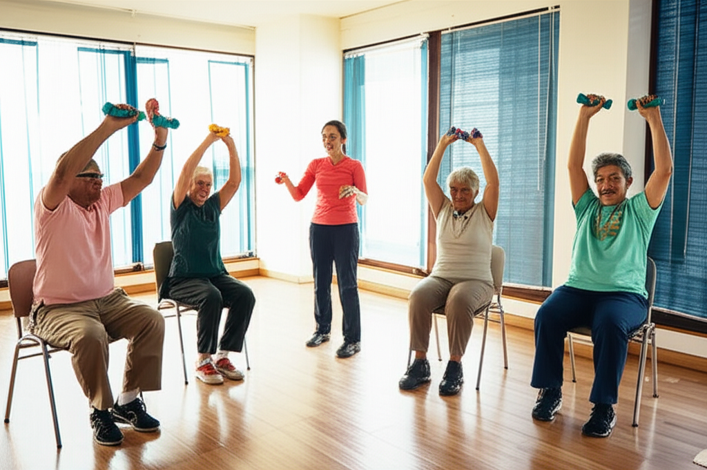 Stuhl-Gymnastik für Senioren